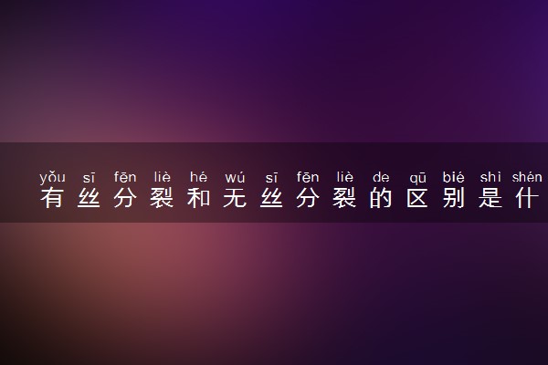 有丝分裂和无丝分裂的区别是什么
