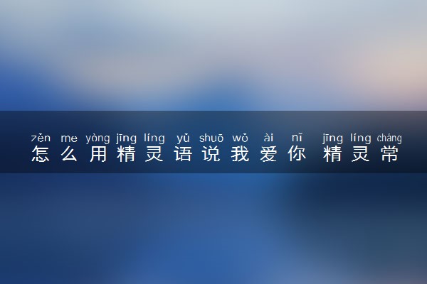 怎么用精灵语说我爱你 精灵常用语大全