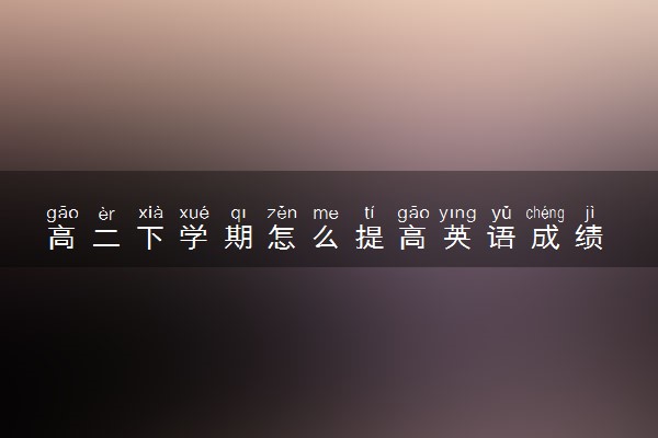 高二下学期怎么提高英语成绩
