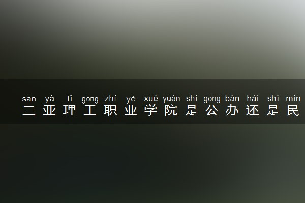 三亚理工职业学院是公办还是民办