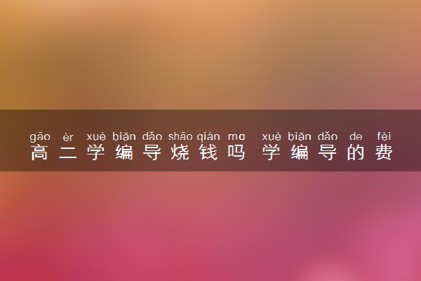 高二学编导烧钱吗 学编导的费用贵吗