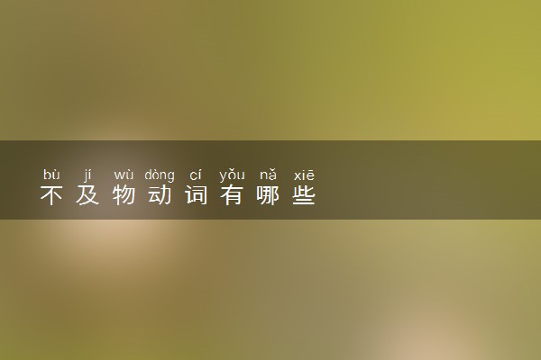 不及物动词有哪些