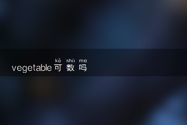 vegetable可数吗
