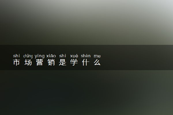 市场营销是学什么
