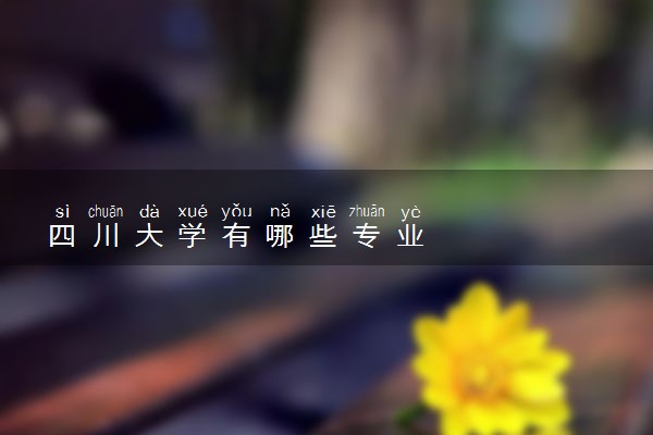 四川大学有哪些专业