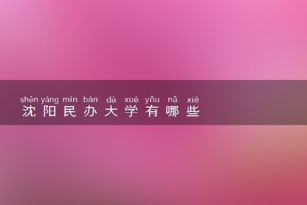 沈阳民办大学有哪些