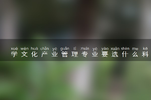 学文化产业管理专业要选什么科目