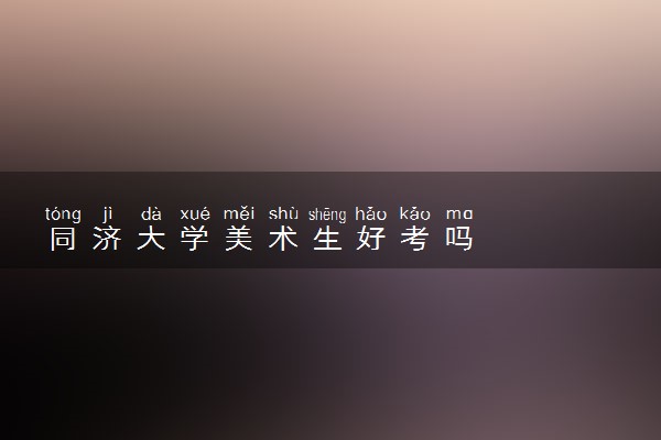 同济大学美术生好考吗