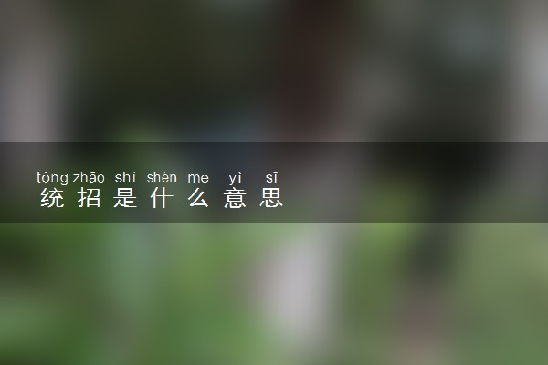 统招是什么意思