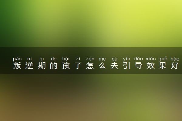 叛逆期的孩子怎么去引导效果好