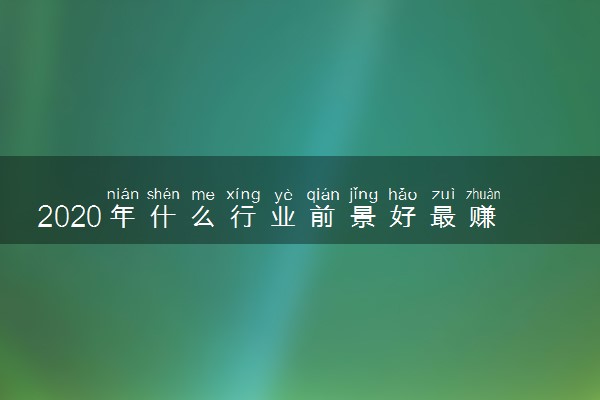 2020年什么行业前景好最赚钱