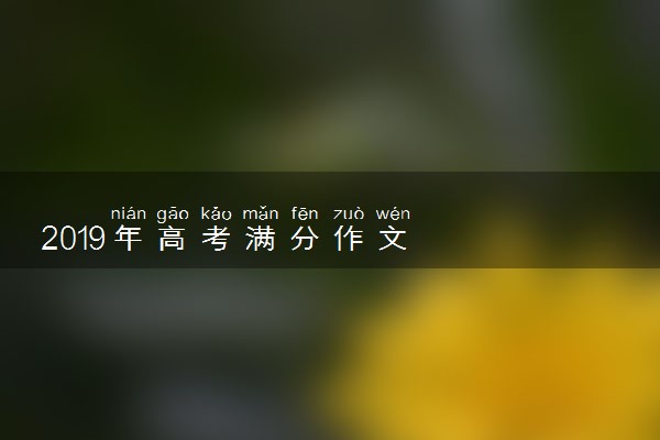 2019年高考满分作文