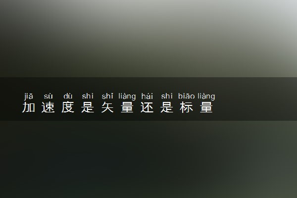 加速度是矢量还是标量