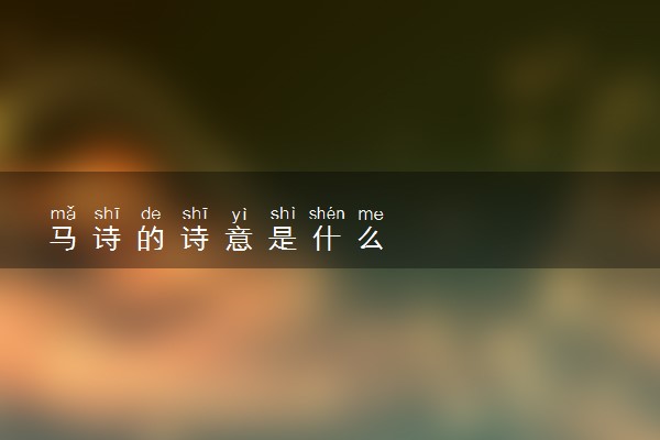 马诗的诗意是什么