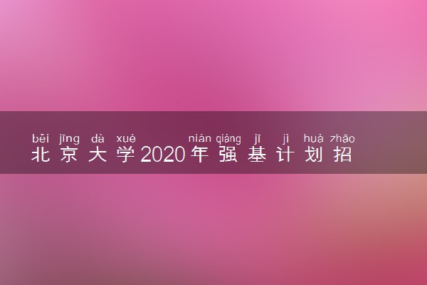 北京大学2020年强基计划招生简章及专业