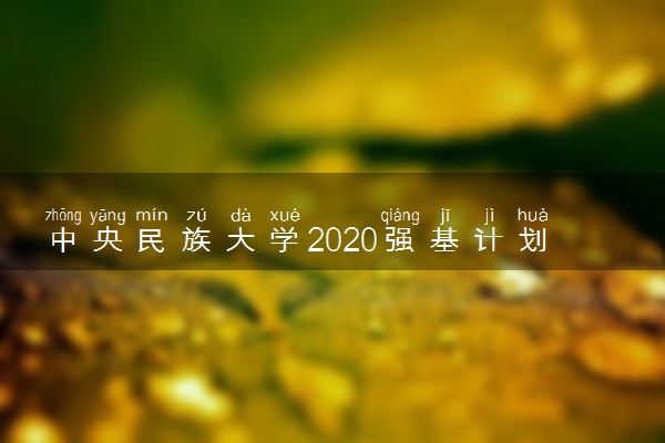 中央民族大学2020强基计划招生简章及报名条件