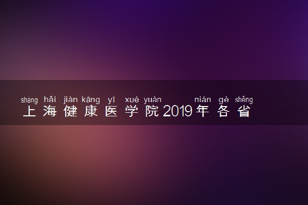 上海健康医学院2019年各省录取分数线详情