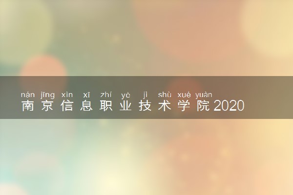 南京信息职业技术学院2020年提前招生简章
