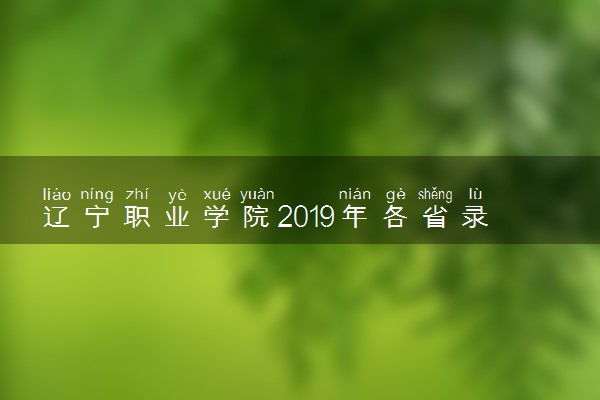 辽宁职业学院2019年各省录取分数线汇总