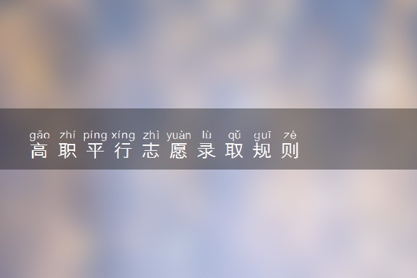 高职平行志愿录取规则
