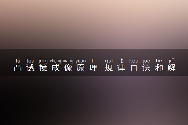 凸透镜成像原理 规律口诀和解释