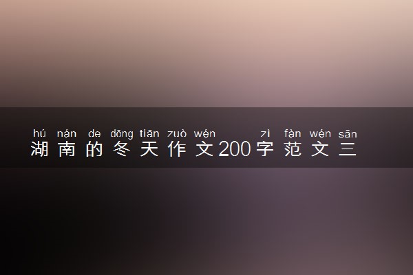 湖南的冬天作文200字范文三篇