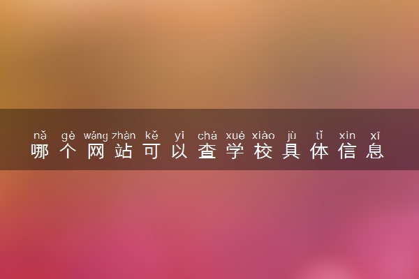 哪个网站可以查学校具体信息