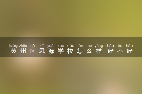 黄州区思源学校怎么样 好不好