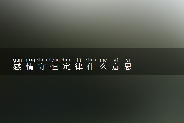 感情守恒定律什么意思