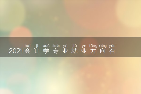 2021会计学专业就业方向有哪些