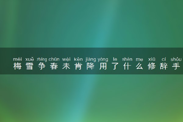 梅雪争春未肯降用了什么修辞手法