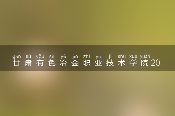 甘肃有色冶金职业技术学院2021年综合评价招生专业