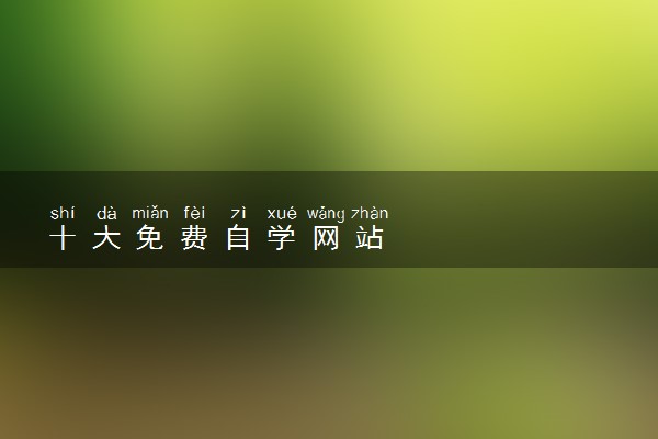 十大免费自学网站