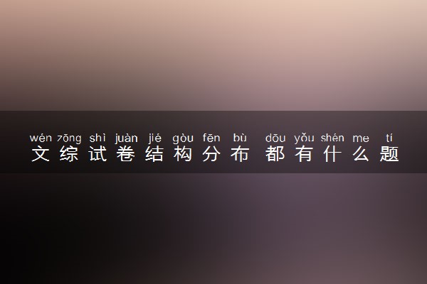 文综试卷结构分布 都有什么题型