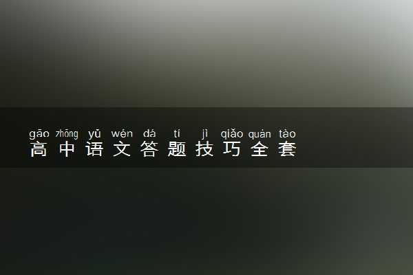高中语文答题技巧全套