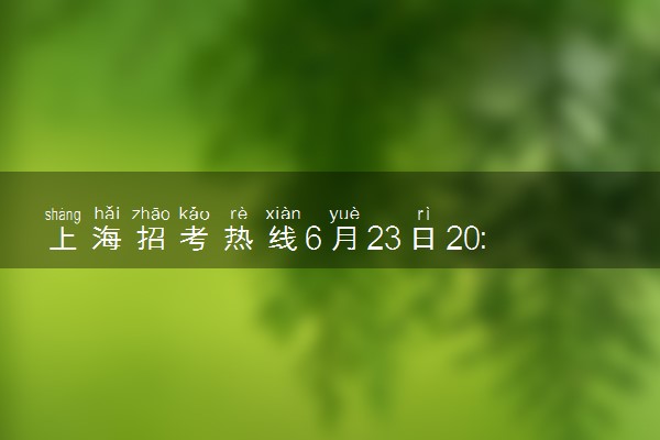 上海招考热线6月23日20:00开通高考成绩查询入口