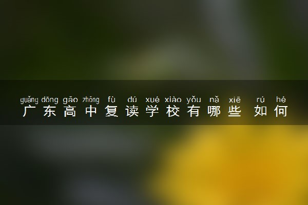 广东高中复读学校有哪些 如何选择