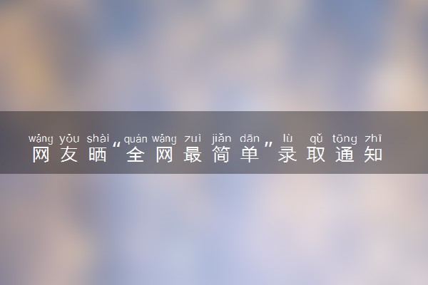 网友晒“全网最简单”录取通知书 仅为半张A4纸