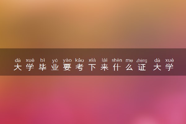 大学毕业要考下来什么证 大学含金量高的证书