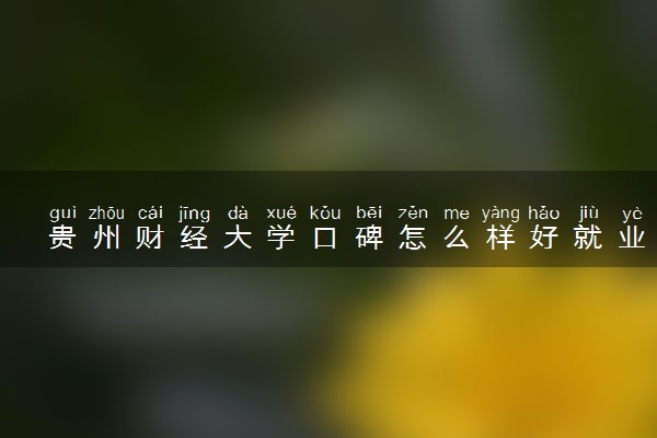 贵州财经大学口碑怎么样好就业吗 全国排名第几