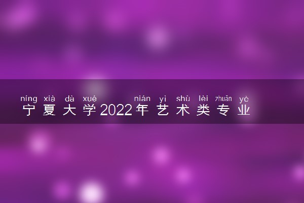 宁夏大学2022年艺术类专业招生简章