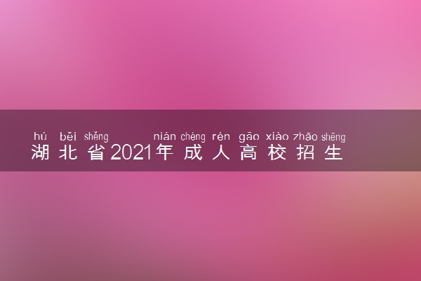湖北省2021年成人高校招生征集志愿招生计划