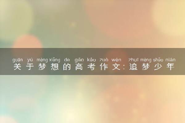 关于梦想的高考作文：追梦少年