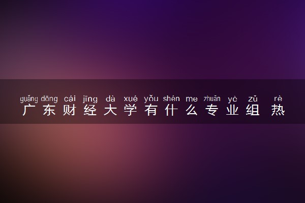 广东财经大学有什么专业组 热门专业有哪些
