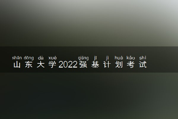 山东大学2022强基计划考试时间 什么时候考试