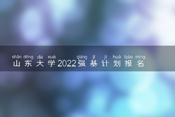 山东大学2022强基计划报名网址 在哪里报名