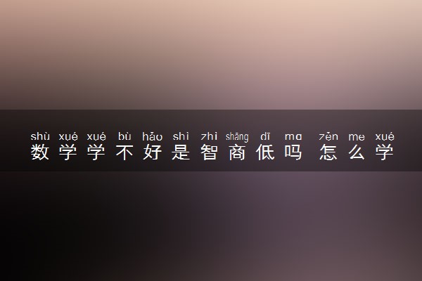 数学学不好是智商低吗 怎么学好