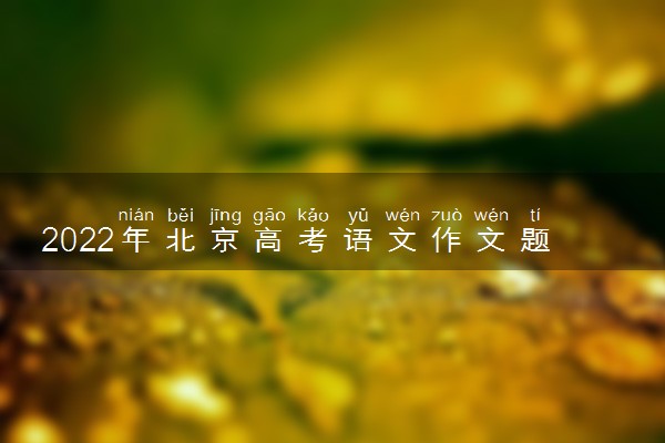 2022年北京高考语文作文题目预测及范文