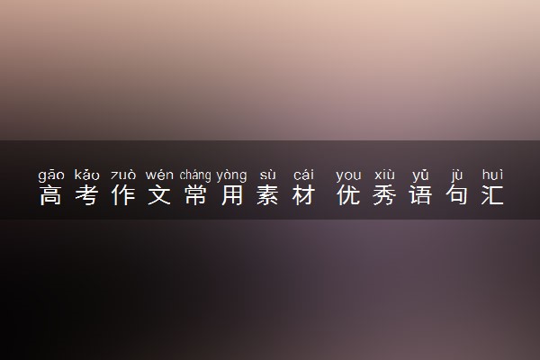 高考作文常用素材 优秀语句汇总
