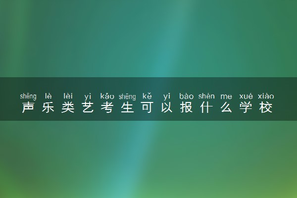 声乐类艺考生可以报什么学校 2022什么大学好